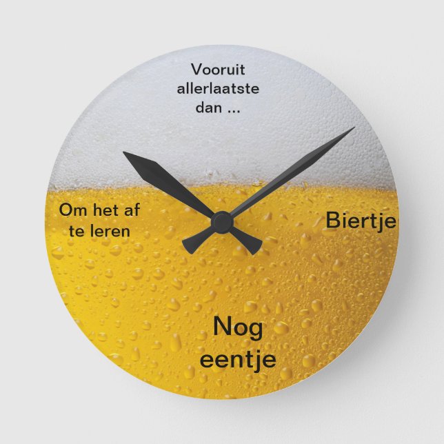 Biertje Klok Round Clock (Front)