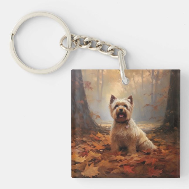 Biewer Terrier à l'automne Leaves automne Inspire (Devant)