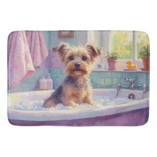Biewer Terrier Bath Time Adorable Bathroom Decor Mat