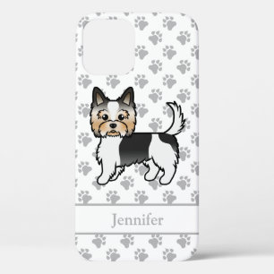 Biewer Terrier / Biewer Yorkie Cartoon Dog & Name iPhone 12 Case
