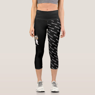 Biewer Terrier Cartoon Dog & Dog's Name And Breed Capri Leggings