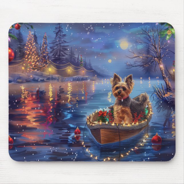 Biewer Terrier Christmas Festive Voyage Mouse Pad (Front)