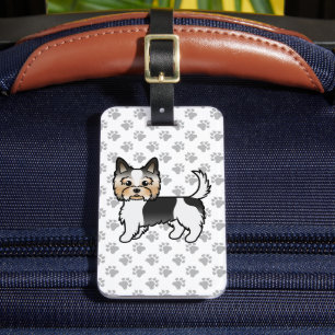 Biewer Terrier Cute Cartoon Dog & Text Luggage Tag