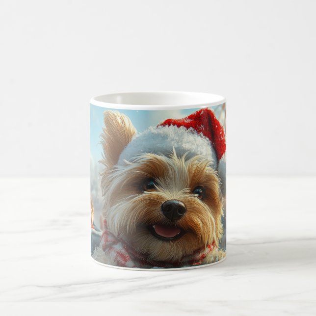 Biewer Terrier Dog Roller Coaster Christmas  Coffee Mug (Center)