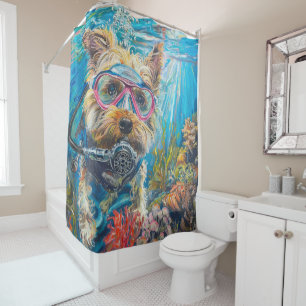 Biewer Terrier Dog Scuba Diving Underwater