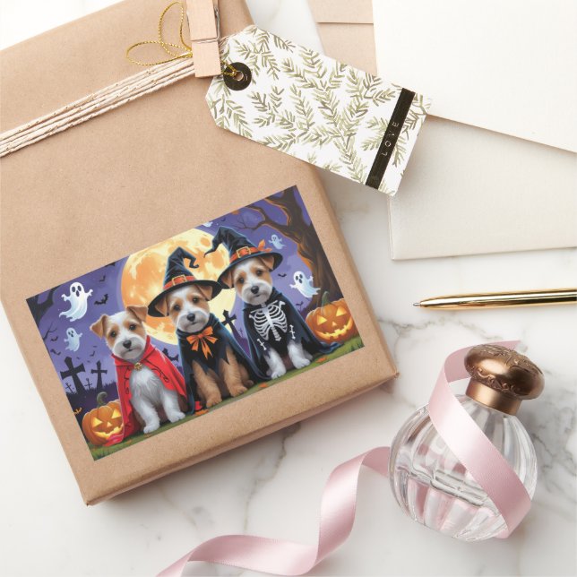 Biewer Terrier Dogs Pumpkin Halloween Funny Sticker (Gifting)