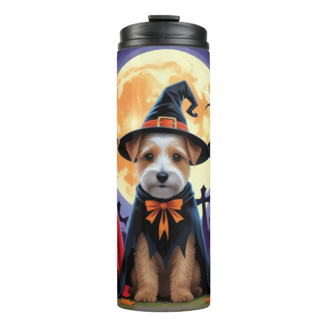 Biewer Terrier Dogs Pumpkin Halloween Funny Thermal Tumbler (Front)
