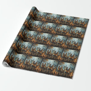 Biewer Terrier Halloween Night Doggy Delight Wrapping Paper