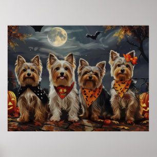 Biewer Terrier Halloween Spooky  Poster