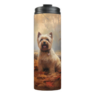 Biewer Terrier in Autumn Leaves Fall Inspire Thermal Tumbler