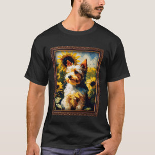 Biewer Terrier Painting Sunflower Flower Mom Women T-Shirt