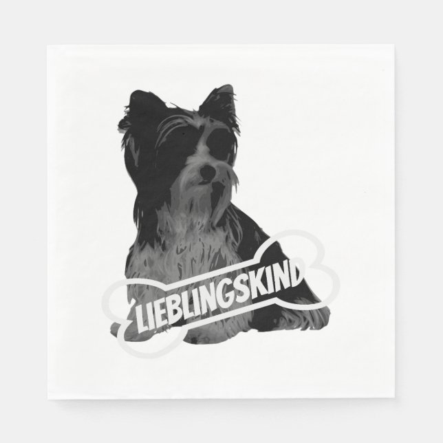 Biewer Terrier portrait, funny saying Classic T-Sh Napkin (Front)