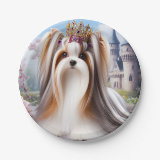 Biewer Terrier Princess Plare Paper Plate