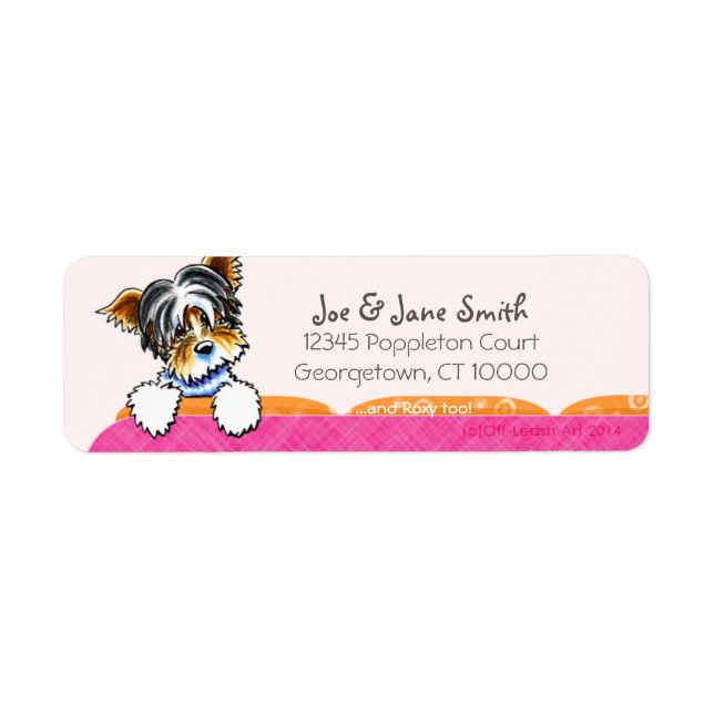 Biewer Yorkie Pink Couch Custom Pet Name (Front)