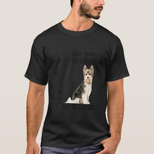 Biewer Yorkshire Terrier Quote Mom Dad Cute Beaver T-Shirt (Front)