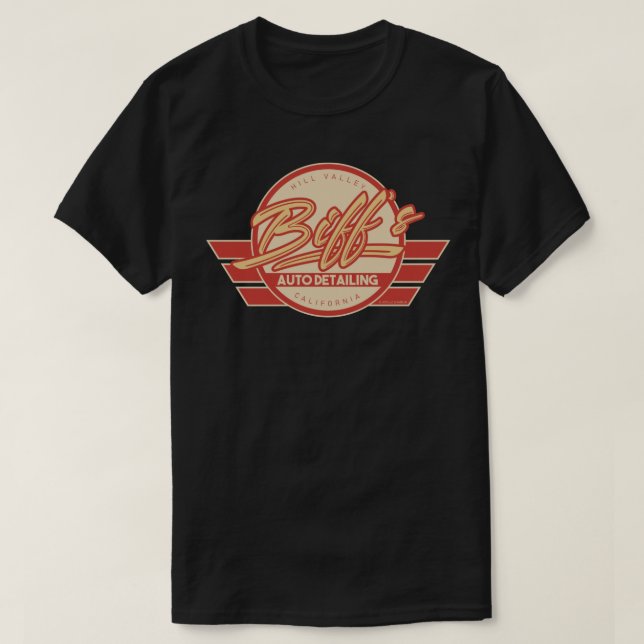 Biffs Auto Detailing in Red Back To The Future Mov T-Shirt (Design Front)