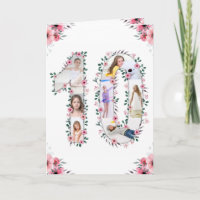 Big 10th Birthday Girl Photo Collage Pink Flower