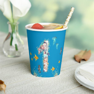 Big 1st Birthday Under The Sea Photo Collage Paper Cups