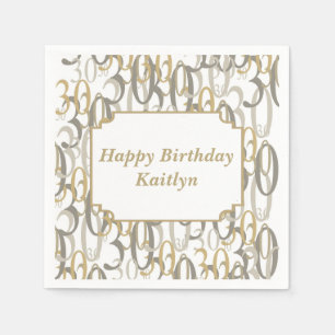 Big 30 Personalized Birthday Party Napkin