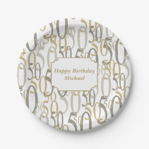 Big 50 Personalized Birthday Party Paper Plate