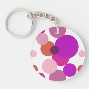 Big 70s polka dots in purple keychain
