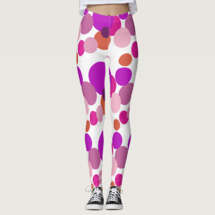Big 70s polka dots in purple leggings