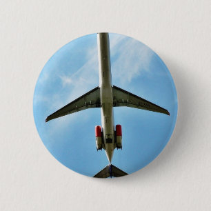 Big Airplane Take Off 2 Inch Round Button