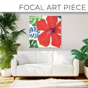 Big and Bold red Hibiscus painting Canvas Print