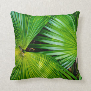 Big And Bright Leaves From The Tropics Throw Pillow