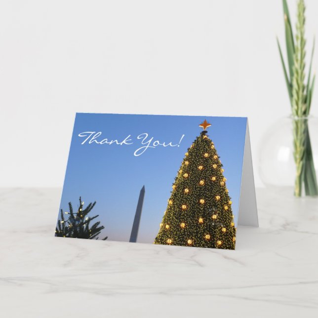 Big and Little Christmas Trees II Holiday in DC Thank You Card (Front)