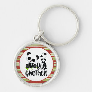 Big and Small Cute Pandas with Big Brother Quote Keychain