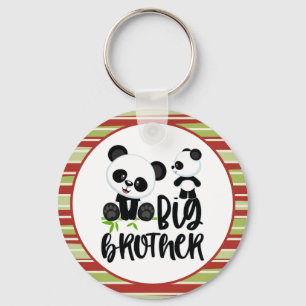 Big and Small Cute Pandas with Big Brother Quote Keychain