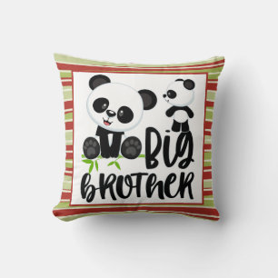 Big and Small Cute Pandas with Big Brother Quote Throw Pillow