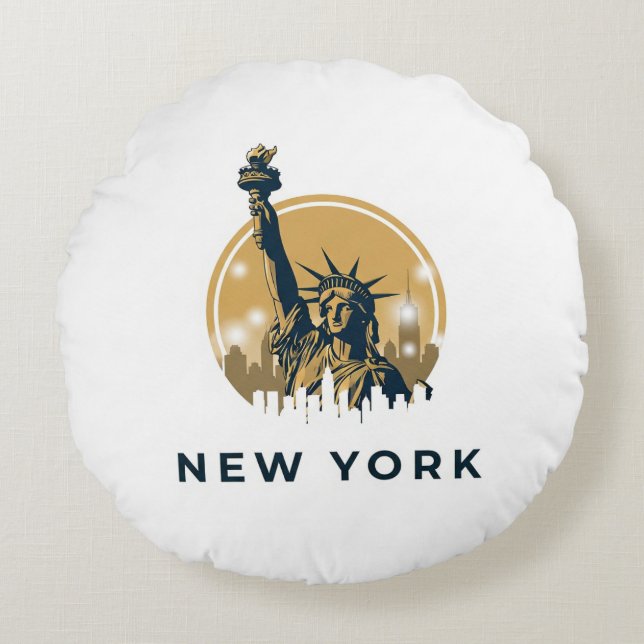 Big Apple Icon Round Pillow (Front)