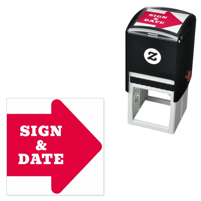 BIG arrow Sign Here Arrow Page Flag Indicator Self-inking Stamp (In Situ)