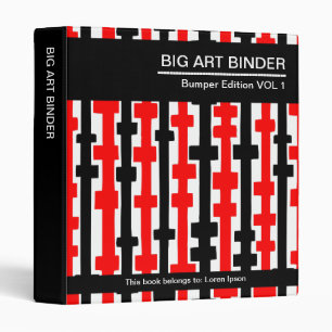 Big Art Binder 010 (1in) Red, Black and White