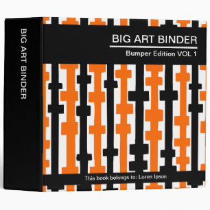 Big Art Binder 010 (2in) Orange, Black and White