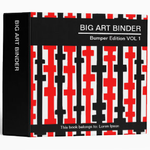Big Art Binder 010 (2in) Red, Black and White