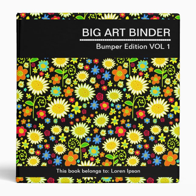 Big Art Binder 033 (1.5in) Flower Pattern (Front)