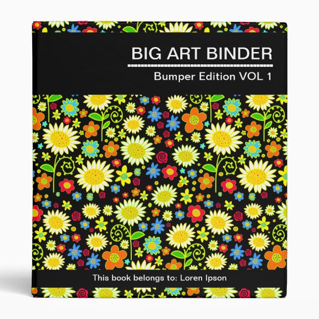 Big Art Binder 033 (1in) Flower Pattern (Front)