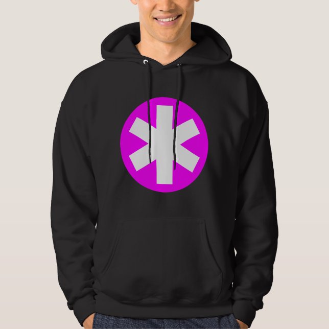 Big Asterisk - Magenta and White Hoodie (Front)