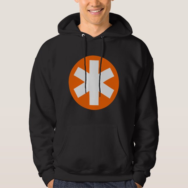 Big Asterisk - Orange and White Hoodie (Front)