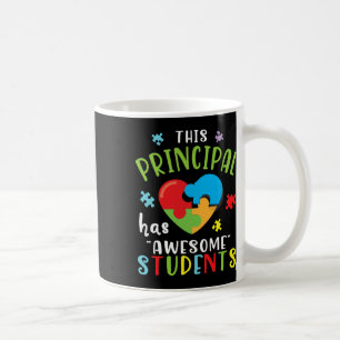Big Autism Puzzle Heart This Principal Has Awesome Coffee Mug