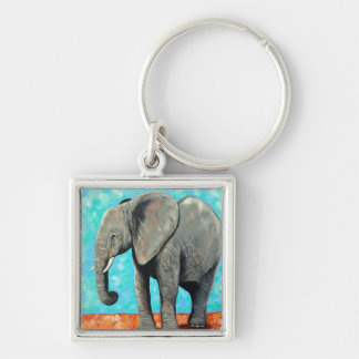 Big Baby Elephant Painting Keychain