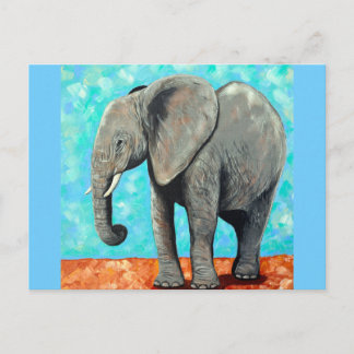 Big Baby Elephant Painting Postcard