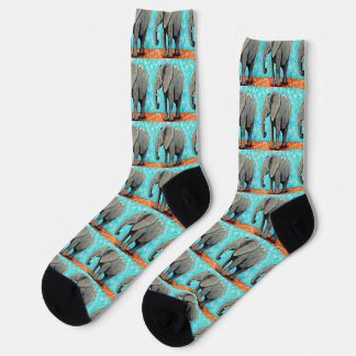 Big Baby Elephant Painting Socks