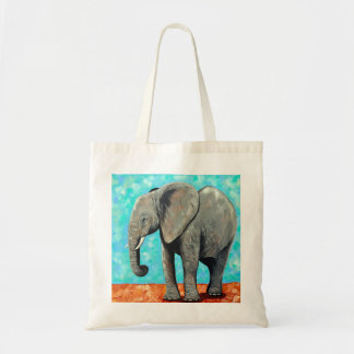 Big Baby Elephant Painting Tote Bag