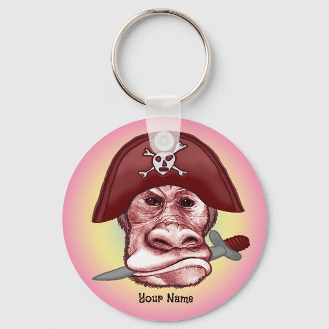 Big Bad Monkey Pirate  Keychain (Front)