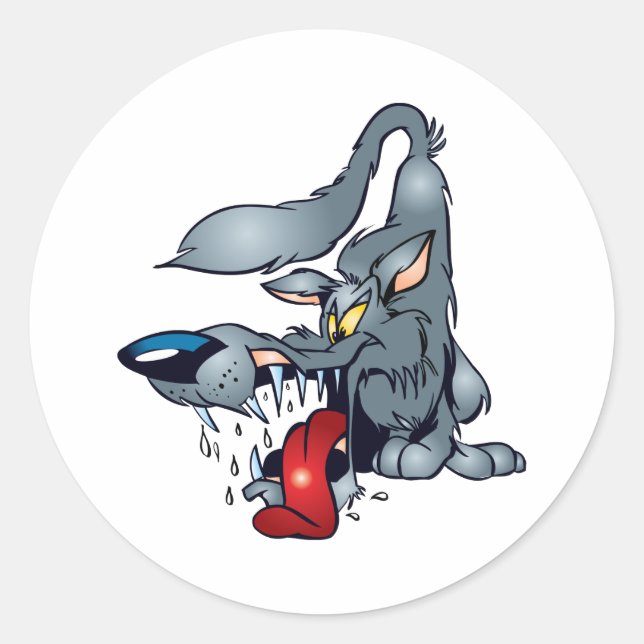 Big Bad Wolf Classic Round Sticker (Front)
