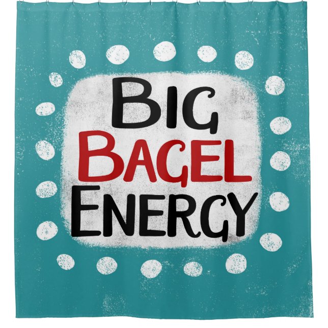 Big Bagel Energy Shower Curtain (Front)